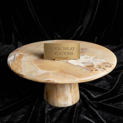 Round yellow onyx - round, coffee