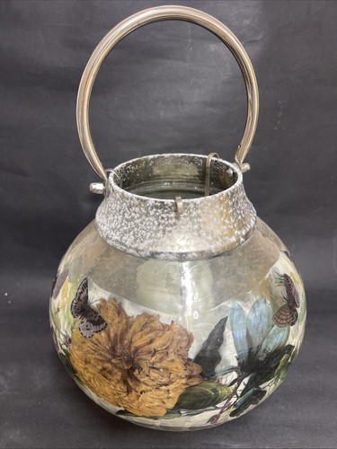 Vintage glass hurricane lamp - vintage,
