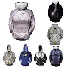 Cosplay Moon Knight Marc Specto 3D Hoodies Superhero Sweatshirts Jackets Coat