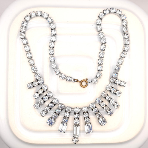 Vintage diamante necklace - diamante,