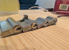 4 Branded Euro Cylinder Locks, CCCC, GEBA, Alpro, A. All Ideal For Locksport.