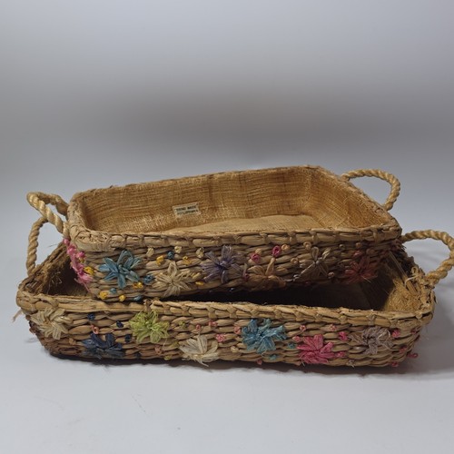 Vintage raffia straw lined - straw,