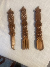 Hand Carved Wooden Set Of