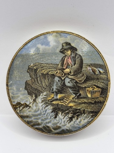 Old prattware lid victorian - prattware,