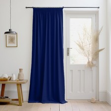 Blackout Door Curtain Thick Thermal Ready Made Pencil Pleat Energy Saving UK