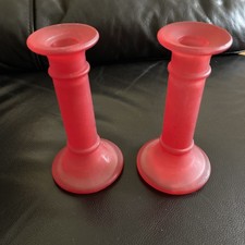 Glass Frosted Red Glass Taper