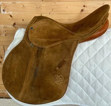 Stubben Daland Tan Suede Full Grain Leather GP Saddle - 17" Seat Wide Fit 30.5