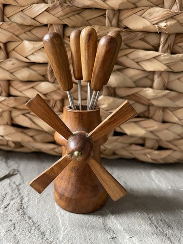 Vintage 1960s wooden - wooden, windmill