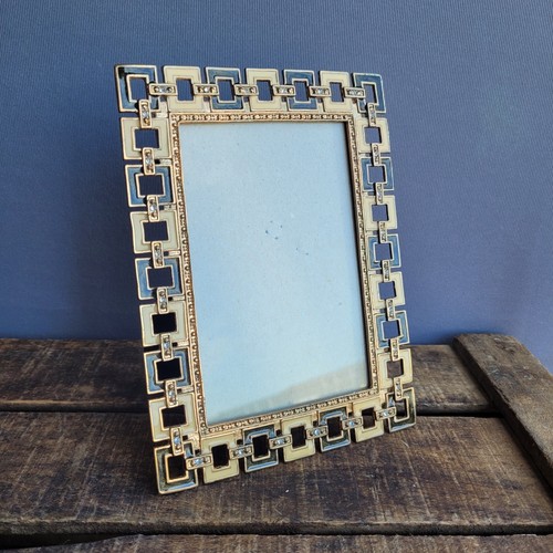 Vintage enamelled photo frame - vintage,