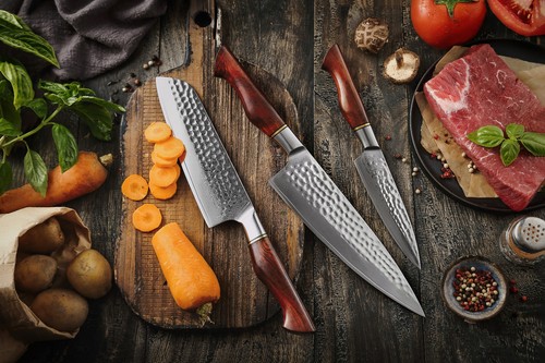 Damascus steel knife set - damascus, 3pc