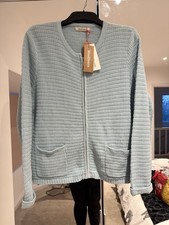 Woolovers Ladies Crew Neck Chenille Jacket - Aqua - BNWT - Large - L - Sweater