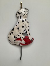 Quirky Folk art vintage Dalmation dog metal lead/coat  hook