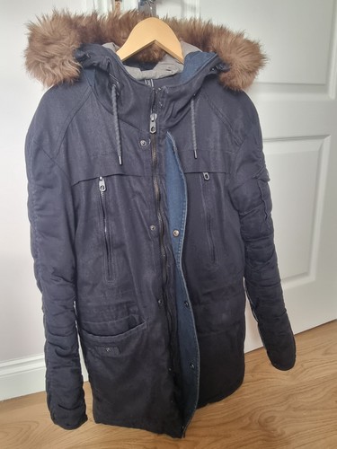 Zara men coat with - zara, denim