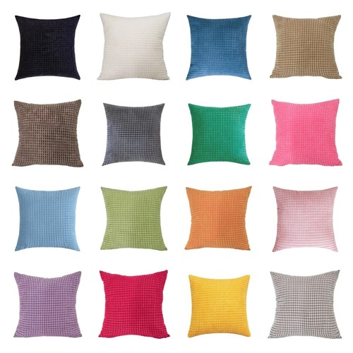 Solid corduroy plaids cushion - solid,