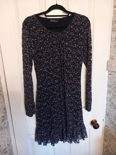 Amari blue floral dress netted - dress,