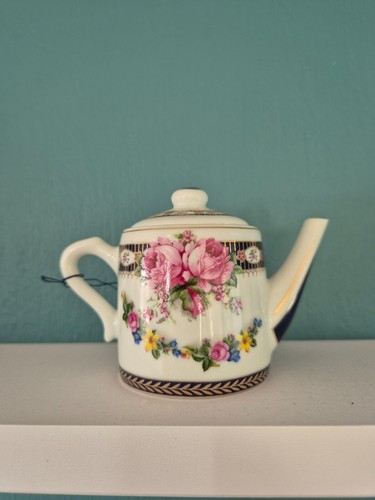 Porcelain art miniature teapot - miniature,
