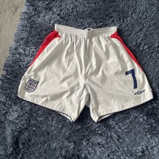 vintage 2004 umbro england football shorts number 7 RARE XL