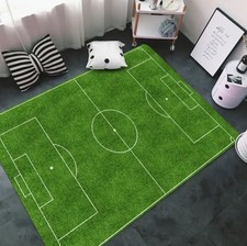 Football Field Rug Mat 80cm X 50cm Carpet Bedroom Green Soccer Games Room
