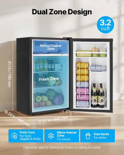Mini fridge single - 3.2, ft