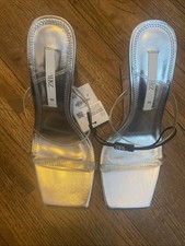 Zara clear/silver Sandals 5/38