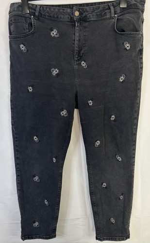 Black daisy embroidered - black,