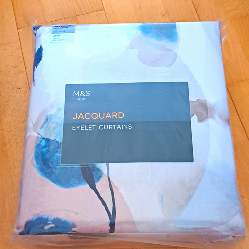 Jacquard eyelet curtains - m&s,