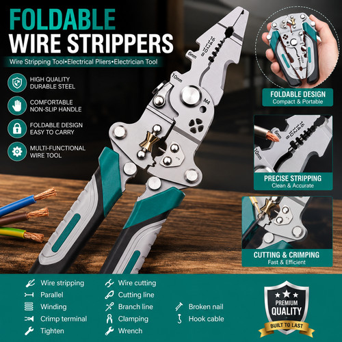 Foldable wire strippers - foldable,