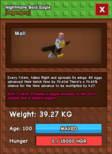 🦅BIG SIZE NIGHTMARE BALD EAGLE 39KG+🦅 🌱 GROW A GARDEN Cheap and Fast🌞🌞🌞