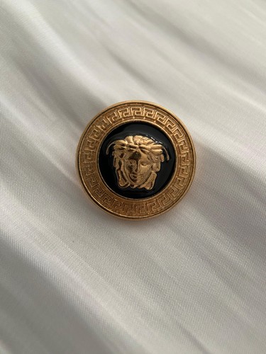 Versace medusa button gold - versace,