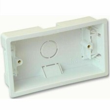 35mm Dry Lining Pattress Back Box Double 2 Gang White Wall Flush Mount Socket