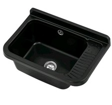 Basin Black Sink Laundry Utility Industrial Garage Garden Shed Outdoor Indoor UK