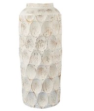 54cm Tall Metal Vase White