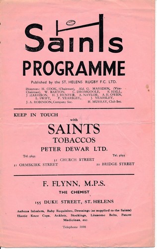 Rugby league programme st - rugby,