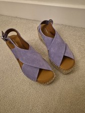 Moshulu Sandals Size 7 / EU 40 Peach Melba Wedge Shoes Dusky Pink Ankle Straps