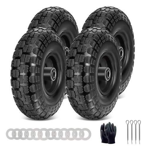 Solid rubber dolly wheels - 10",