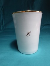 EXIMIOUS Monogrammed 'E' Porcelain Beaker - Stylish and Elegant