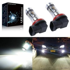 For AUDI A3 A4 B6 B7 B8 A5 A6 C6 A8 Q5 Q7 2 x H11 H8 LED White Fog Light Bulbs