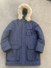 Penfield Blue 60/40 Men’s Medium Parka Jacket With Faux Fur Hood