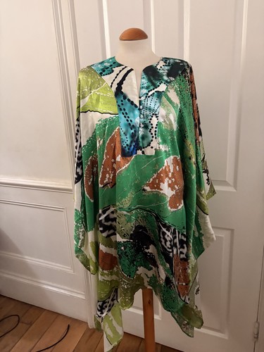 Silk satin printed - kaftan, mini