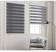 Taiyuhomes day and night zebra roller blind curtains grey 95x150 cm