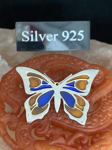 Silver and enamel butterfly - silver,