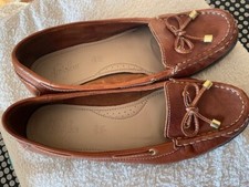 Ladies M&S Tan Footglove Loafer Flats size 5.5