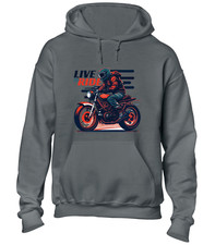 LIVE TO RIDE HOODY HOODIE MOTORBIKE BIKER DESIGN MOTORCYCLE GIFT CLOTHING TOP