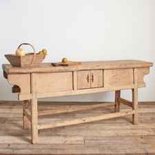 Antique Vintage Large Rustic Antique Reclaimed Console Kitchen Island Shop Co...