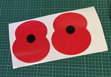 2 x Remembrance Day vinyl Poppies for Car Bike Truck Stickers NEW