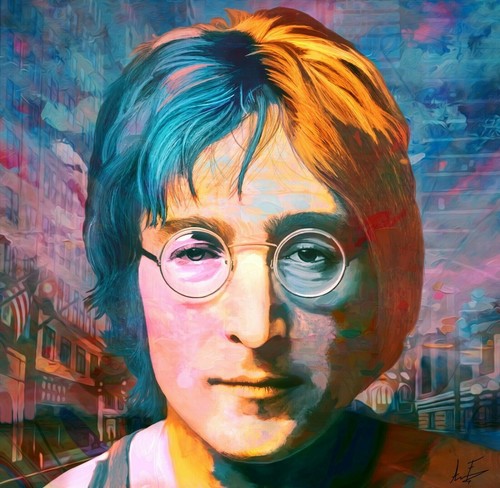 John lennon singer canvas - john, wall