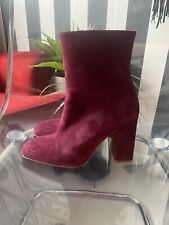 Karen Millen Burgundy Suede Ankle Boots Size 5
