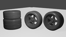 1/24 Mercedes Penta Custom wheels Tires & Brake Discs for diorama UNPAINTED