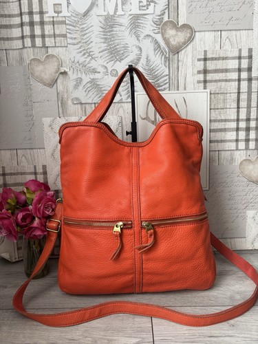 Orange leather fossil erin - leather,