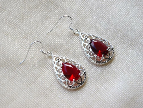 Handmade garnet earrings 1 - garnet,